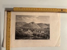 Bad Harzburg mit dem Burgberge Original Stahlstich E. Schulz / L. Oeder 1852