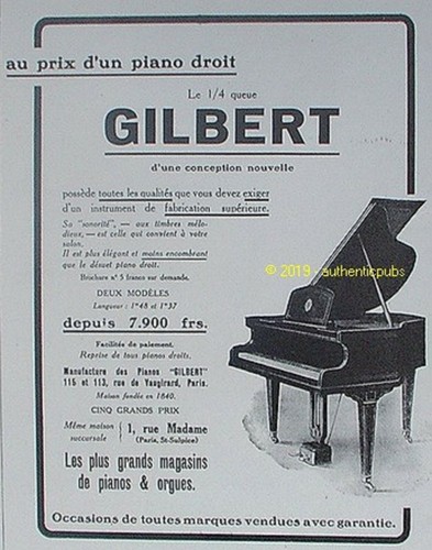 Reklame gilbert klavier rechts - gilbert,