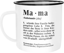 Emaille Tasse Becher Mama