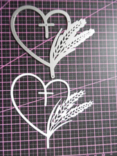 Stanzschablone, Herz mit Ähren, Religion, Trauer