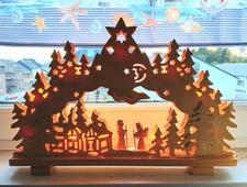 Schwibbogen Weihnachten  Holz beleuchtet 45 x 30 cm