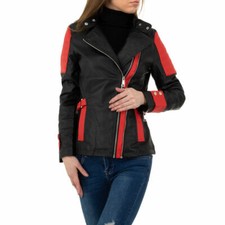 LEDEROPTIK BIKER DAMEN JACKE S