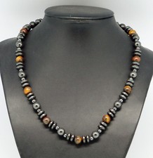 Haematit Magnetschmuck Halskette Collier Tigerauge Kugel Ø 8 mm 45 cm lang NEU