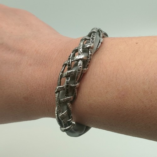 Armband edelstahl stoff silber - armband,