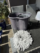 wischmop set mit Eimer Grau Kaum Benutzt