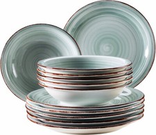 HOME affaire Teller Geschirr Set 12 tlg Tafel Service BEL TEMPO Spiral Keramik