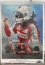Org. Autogramm von Sebastian Vettel - Formel 1 Weltmeister, Ferrari auf Großfoto