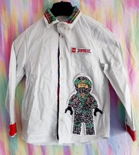 LEGO Ninjago Movie Jungen Shirt handgefertigt Pailletten Flip Design (Lloyd/Kai) – Alter 6-7