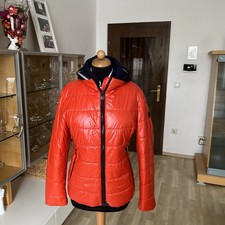 STRANDFEIN Steppjacke Lackoptik Gr 42 orange Sweat Kapuze neuwertig🧡