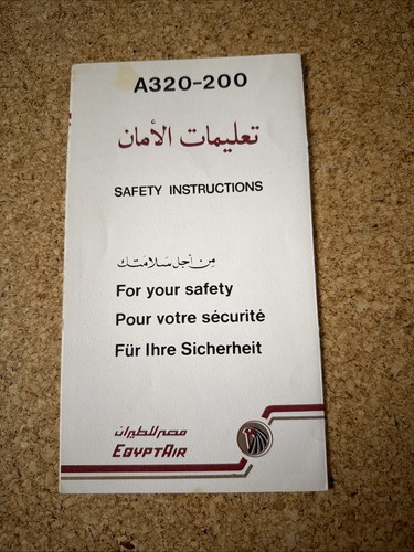 Egyptair a320 200 safety card - safety,