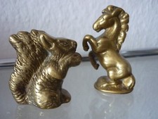 Skulptur Pferd Eichhörnchen Bronze Messing massiv - Handschmeichler + Statuette