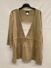 Damen Bluse Damen-Shirt Damen Strickbluse mia linea beige NEU Größe 3XL