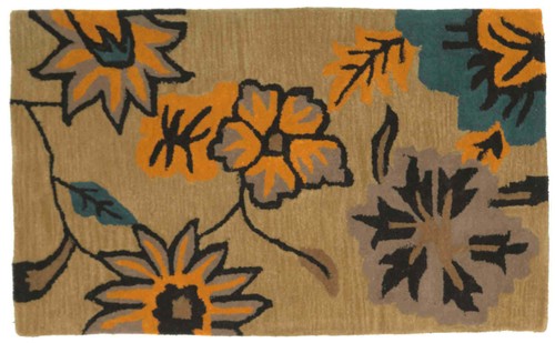 Wollteppich blüte 90x150 - wollteppich,