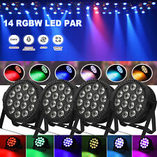 4x 140W RGBW 14 LED Par DMX DJ Party Bühnenlicht Bar Hochzeit Show Scheinwerfer
