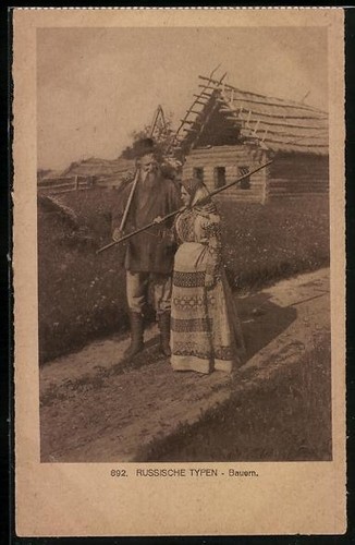 Ansichtskarte russische typen - ansichtskarte,