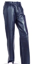 Marineblau Herren Leder Hose