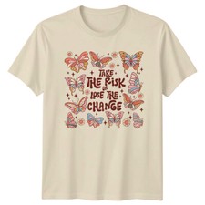 Schmetterling Take The Risk T-Shirt Boho Natur Grafik Tee