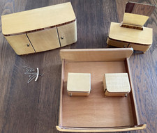 VINTAGE Puppenmöbel ~ 50er/60er ~ MidCentury ~ Holz+Furnier ~ Schlafzimmer