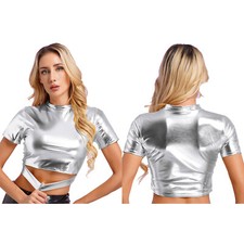 Damen Metallic Oberteile
