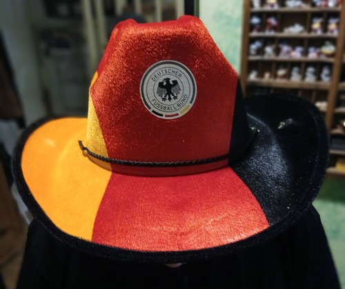 Cowboyhut schwarz rot - wm,