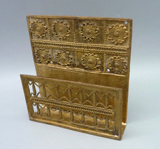 Messing/Bronze Briefablage Wandhalter Handarbeit Ethno-5 x 18 x 19,5 cm 1092 g