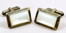 ART DECO Manschettenknöpfe 835 Silber Perlmutt cufflinks silver mother of pearl
