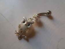 PIERCING Bauchnabelpiercing Belly - Edelstahl silber - EULE weiss