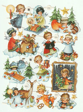 XL Oblaten Scraps die cut EAS süße  Engel Weihnachten Angel Christmas  23 cm
