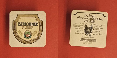 Iserlohner pilsener 100 jahre - iserlohner,