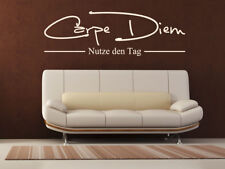 S057 Wandtattoo "Carpe Diem" Nutze den Tag Spruch aufkleber Wohnzimmer