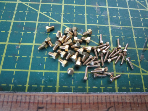 Lot assorted brass hex - lot,