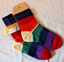 Socken, Gr. 38/ 39, Wolle; bunt, Regenbogen, neu