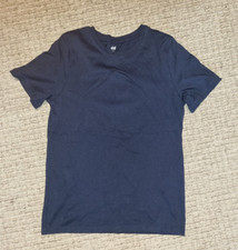 Basic T-Shirt Jungen H&M Gr. 146/152 dunkelblau Organic Cotton Bio Baumwolle