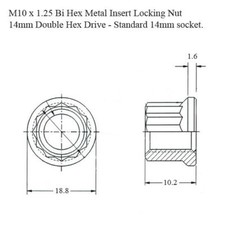 M10 X 1.25 Bi Hex Titan