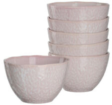 LEONARDO Matera Schalen 6 Stück Keramik Suppenschalen rustikale Optik Rosa
