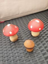 Deko, 3 Pilze, Herbst,   Keramik & Holz, verschiedene 5,5 cm & 9 cm