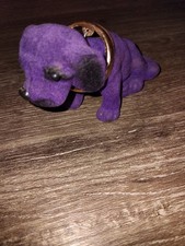 Orginal Wackel Dackel Klein 11cm Hundefigur Lila 70er Jahre