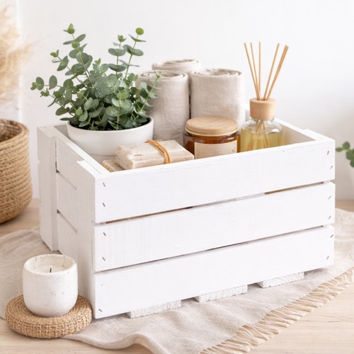 Kleine weinkiste mini weiss - kleine,