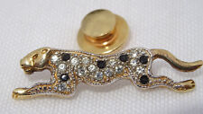 Antik Panther Brosche 800 Silber vergoldet Panther Jaguar Anstecknadel Rar!!!