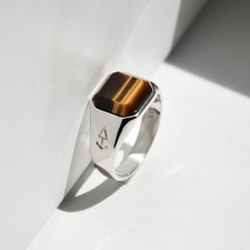 Herrenring tigerauge 925 - herrenring,
