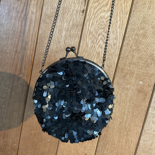 Lange kette schwarz pailletten - schwarz,