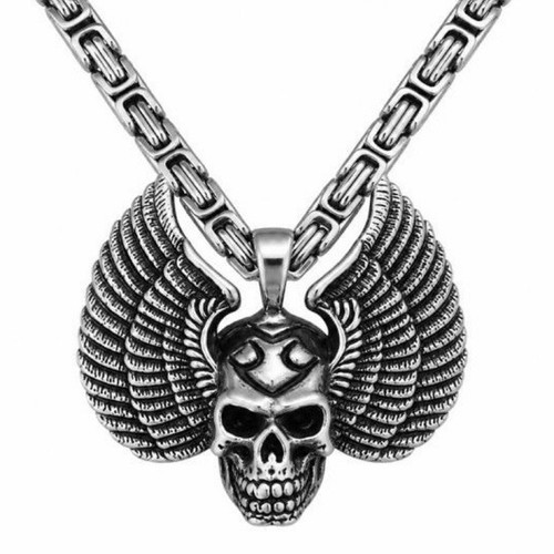 Totenkopf anhänger flügel - totenkopf,