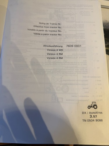 Ersatzteilliste deutz fahr - deutz, dx