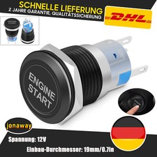 12V Auto Motor Startknopf Druckschalter Drucktaster Zündung Starter Schwarz DHL.