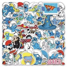 52x Die Schlümpfe Sticker Smurfs Aufkleber Cartoon Cute Zeichentrick Kinder Neu