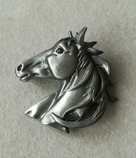 Pferde Kopf Brosche Silber Cowboy Rodeo Western Schmuck Pferd Hengst Stute Tier