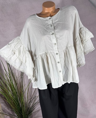 Volants bluse reine baumwolle - volants,