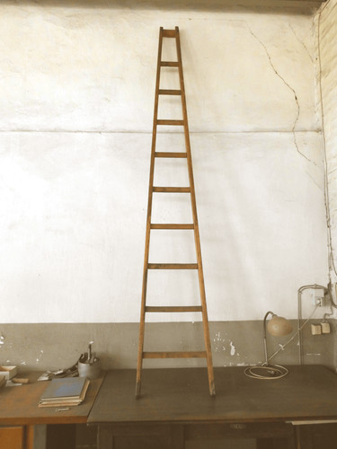 Holzleiter antik sprossen - 9,