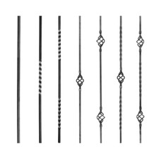 Schmiedeeisen Zaunstab 12x12x950mm Glatt Gedreht Zierkorb Zwirbel Geländerstab