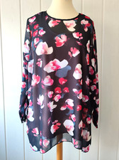 LEA H. CURVE Bluse Langarm, + Top,  2 Teilig, Chiffon, Gr.52  Nr.611